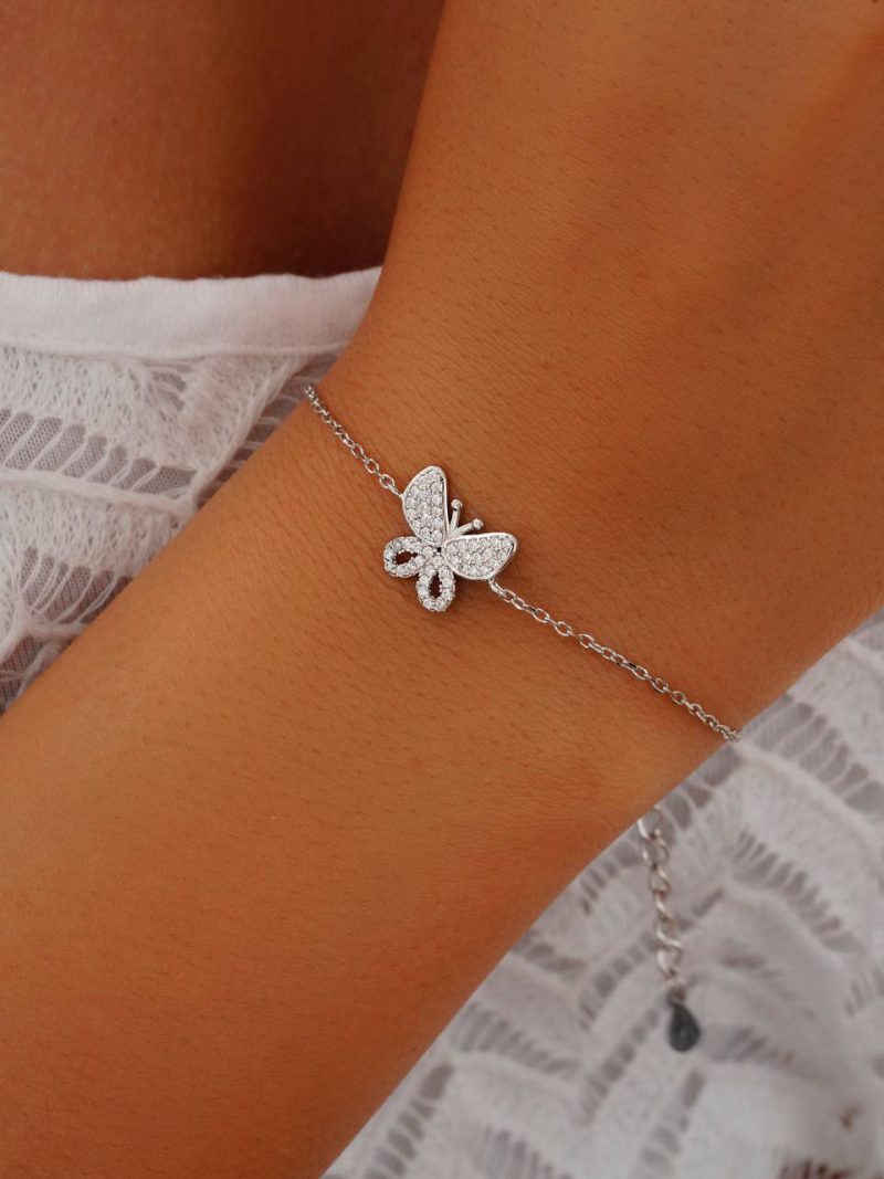 دستبند زنانه نقره پروانه