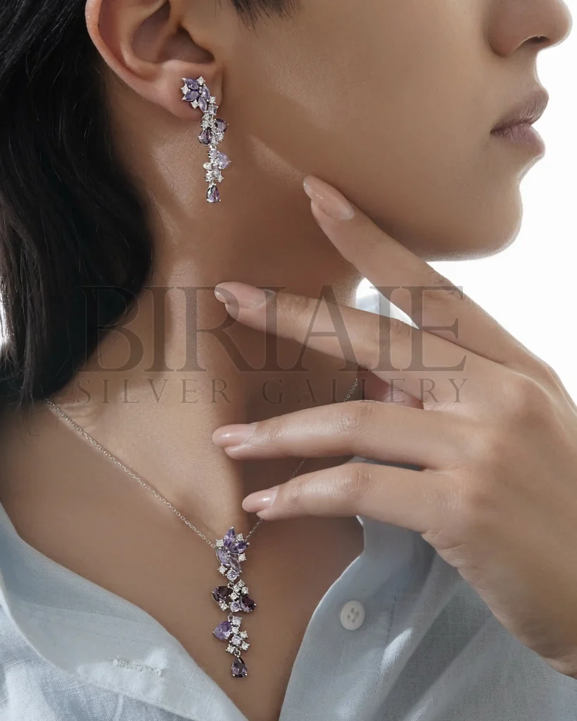 نیم ست آماتیس نقره زنانه