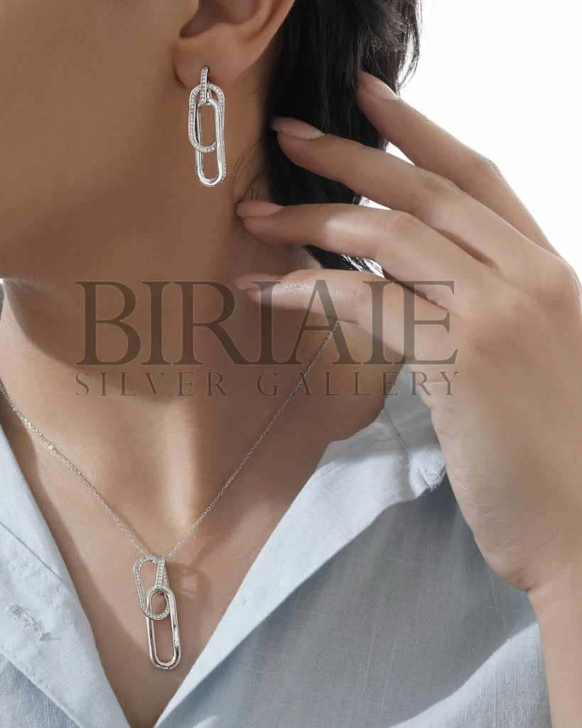 نیم ست مادر و دختر نقره