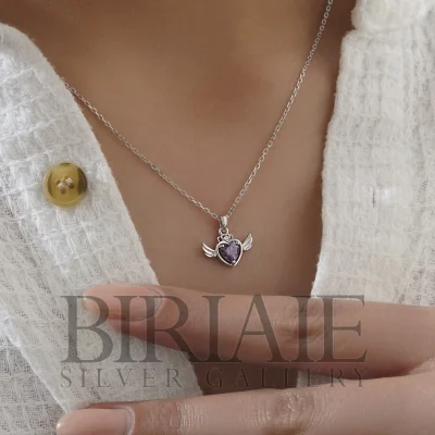 گردنبند قیمت مناسب نقره زنانه آماتیس