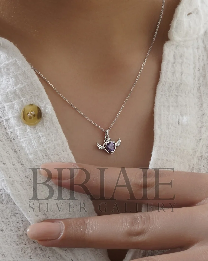 گردنبند قیمت مناسب نقره زنانه آماتیس