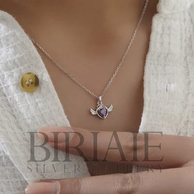 گردنبند قیمت مناسب نقره زنانه آماتیس