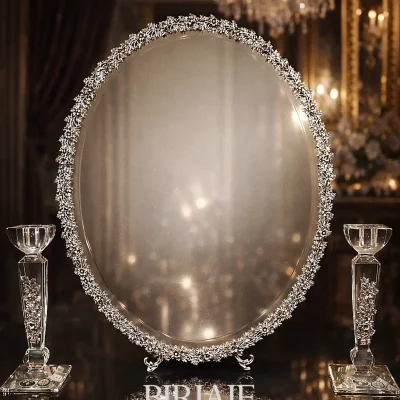 آینه نقره شمعدان نقره