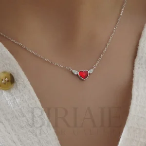 گردنبند قلب قرمز دخترانه