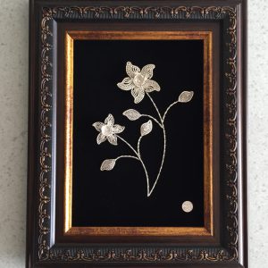 قاب گل نقره ملیله-بی ریایی